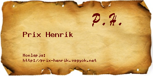 Prix Henrik névjegykártya